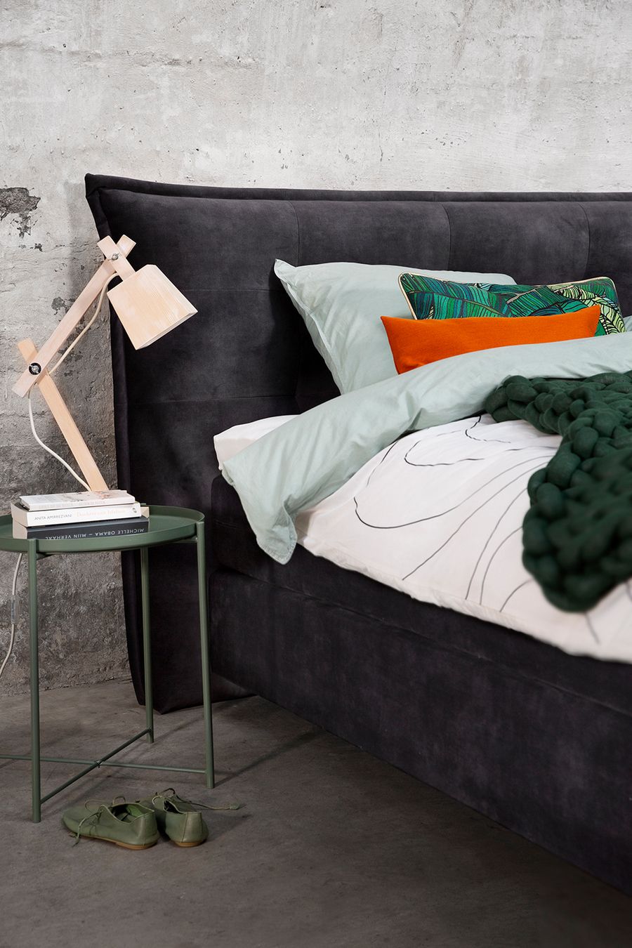 Groen Berg kleding op Stroomopwaarts HML Bedding Ouverture Tempo Boxspring