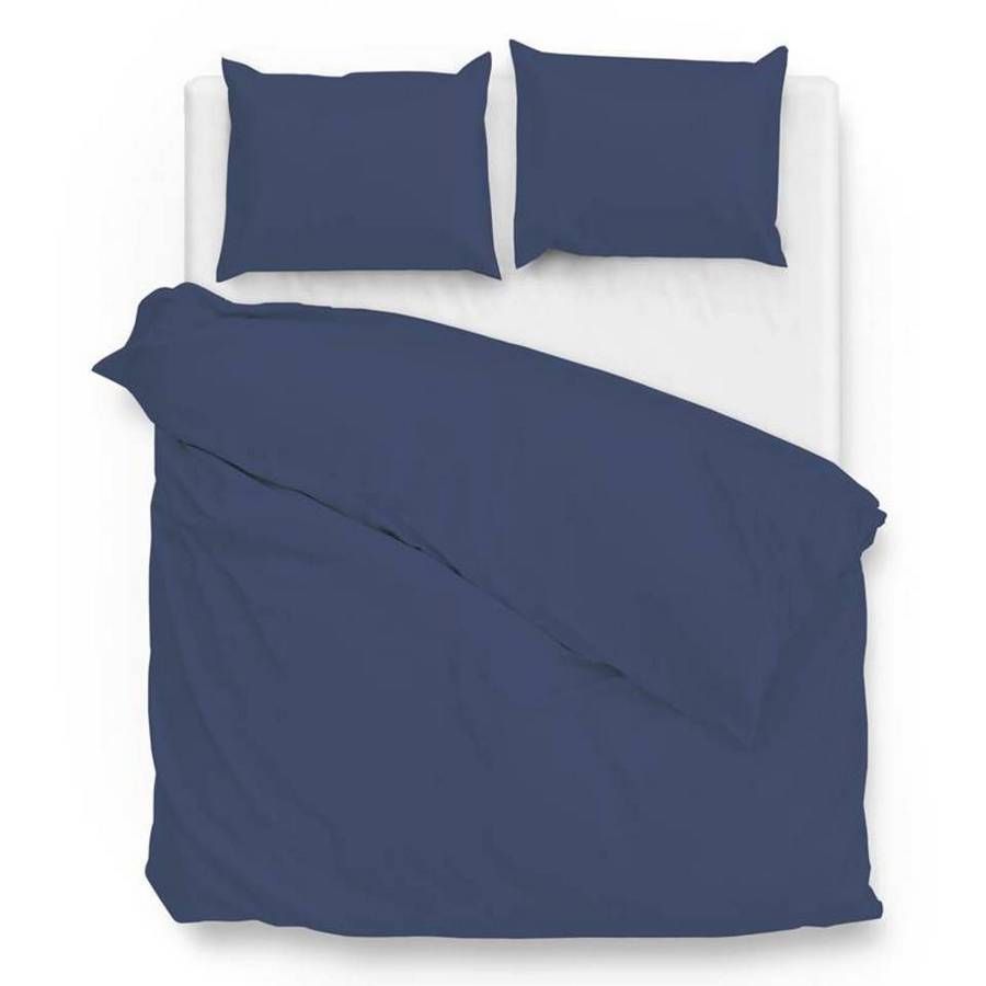 Zo!Home - Satinado navy blue Dekbedovertrek